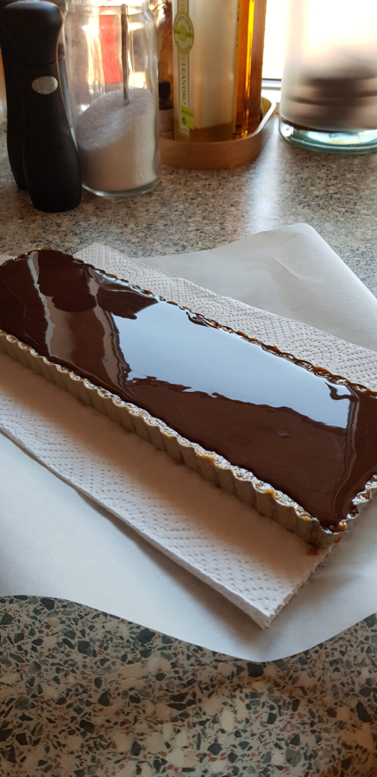 Karamelsnitter med chokolade